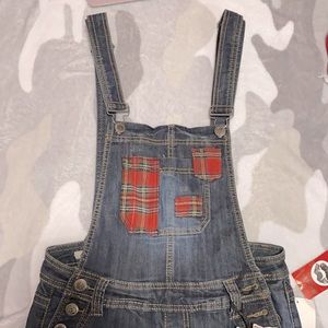 Denim / Plaid Overalls